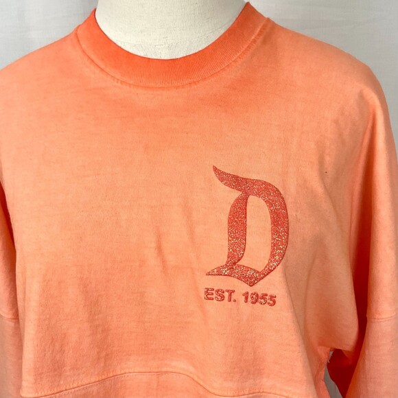 Disneyland Coral Spirit Jersey Shirt Top Ombre Glitter Ariel's Grotto Sz Small - Picture 3 of 8